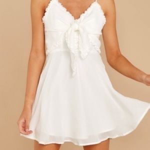 Saints and Secrets White Front Tie Dress Small